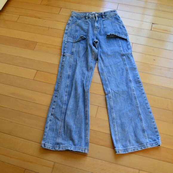 Princess Polly Chad Mid Rise Cargo Jeans Size US 4 - Picture 2 of 13